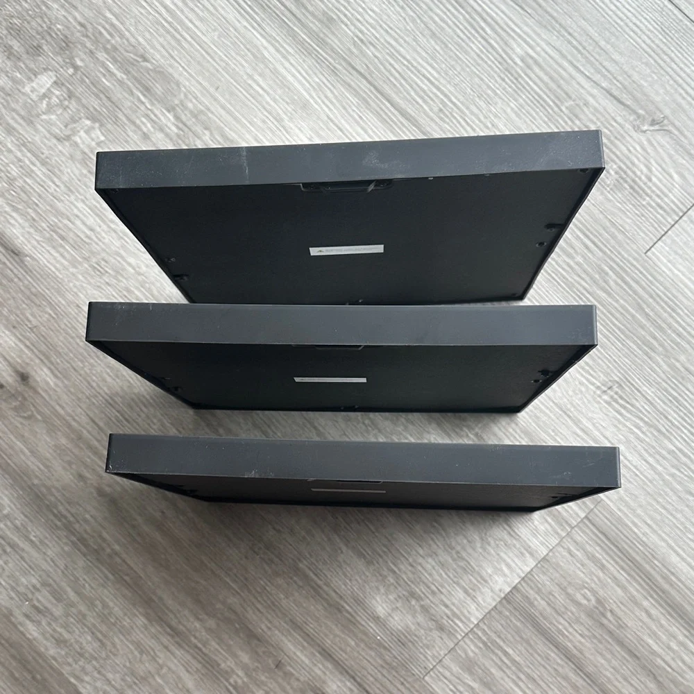 Decorative Black Wall Mirror Set - Modern Geometric Design